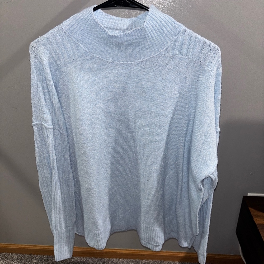 SO Soft Blue Women's Turtleneck Sweater